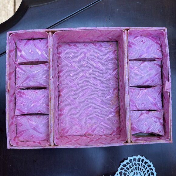 Vintage Rosewood Jewelry Box Brass Hardware Chest with Bone Medallion Solid Wood - Picture 4 of 16